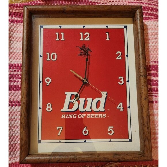 Budweiser King Of Beers Mirror Clock Not Working - Picture 1 of 4